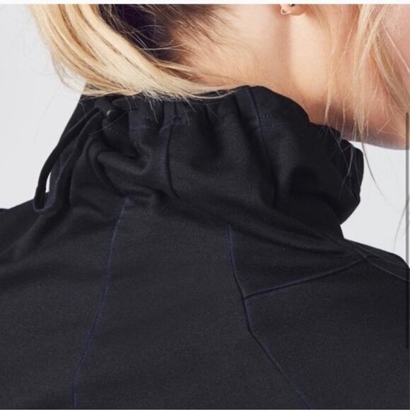 FABLETICS Liora Black Tunic Dress Long Sleeve Mock Neck with Bungee Cord Small - Picture 4 of 13